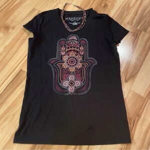 Aeropostale Graphic Tee with bead necklace